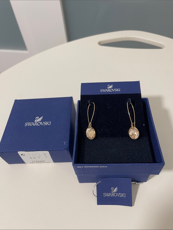 Swarovski Jewelry - Swarovski Rose-Gold Crystal Oval Drop Earrings
